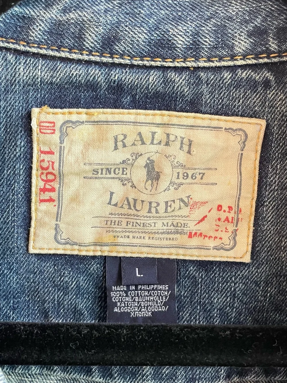Vintage Ralph Lauren Since 1967 Heritage Denim Trucker Jacket Size L 100% Cotton - Picture 5 of 7